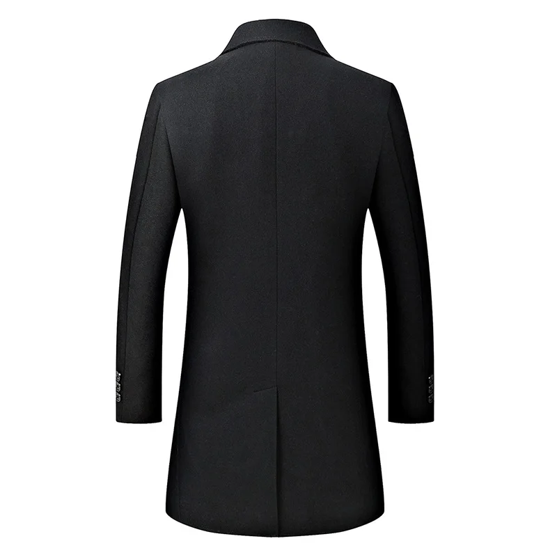 Men Woolen Coat Men's Autumn Wool Windbreaker Jackets Winter Business Casual Slim fit Trench Coat Overcoat Male Clothes