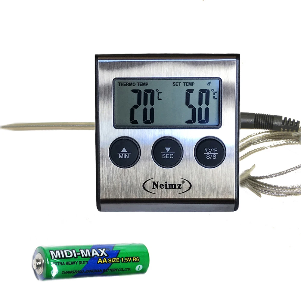 Oven-Thermometer Timer Liquid-Temperature-Probe Digital Food-Cooking Kitchen Grilling