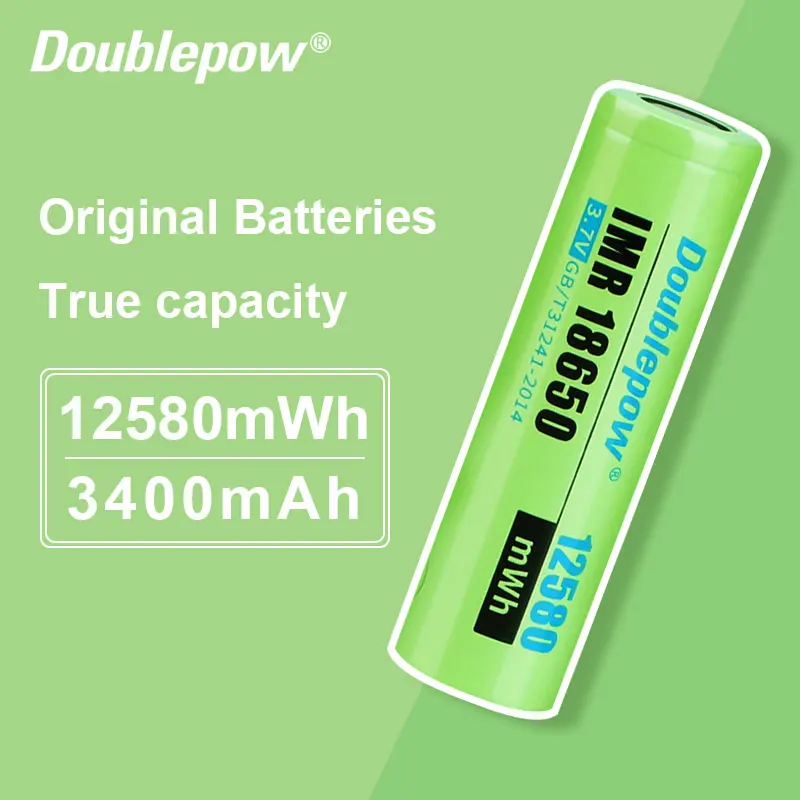 Doublepow Высокое качество 100% Оригинальная 18650 батарея 3 7 v 12580mWh/3400mAh перезаряжаемая