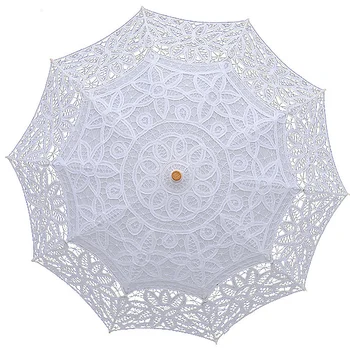 

Fashion Sun Lace Umbrella Parasol Embroidery Bride Umbrella White Wedding Umbrella Ombrelle Dentelle Parapluie Mariage