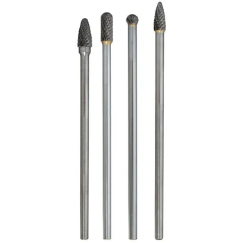 

Long Reach Rotary Burrs set Tungsten Carbide Bit 4pcs 150-160mm Silver