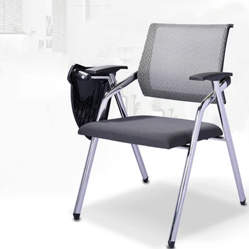 

Mesh training chair with writing board office chair comfortable plastic steel folding meeting at the source
