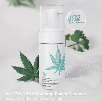 

UNITED CANA Foaming Facial Cleanser Rich in Hemp Oil with Glycerin Daily Face Wash Remover Shrink Pores Oil Skin Care Cleanser