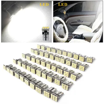 

50pcs Super White T10 Wedge 9-SMD Interior LED Light Bulbs W5W 194 168 2825 158 Universal Car Reading Lights Replacement