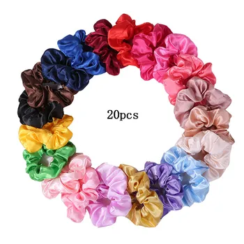 

High-elastic Headwear For Women's Ponytail Solid Color Patch Face Band 20pcs Chouchou Cheveux Femme Hair Accessories