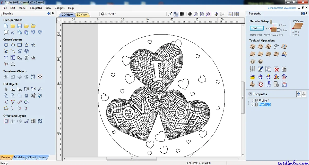 

Vectric Aspire 9.015 / Vectric Aspire 9.514 Emboss design tool relief design tool+Bonus Clipart