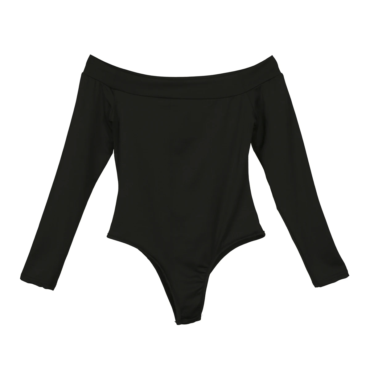 Casual Sexy Women Ladies Off Shoulder Basic Long Sleeve Bodysuit Leotard Top Plain Stretch Bodysuit yellow bodysuit