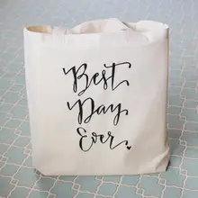 Лучший день когда-либо СВАДЬБЫ ДОБРО ПОЖАЛОВАТЬ мешок подарок на свадьбу Сумки Свадебная косметичка; сумка с молнией продуктовые многоразовые дорожные сумки