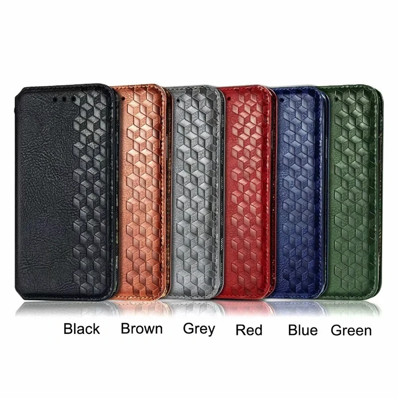 

Lattice PU Leather Wallet Flip Phone Cover for Samsung Galaxy S24 S23 S22 S21Plus Ultra Note 10 9 X Cover