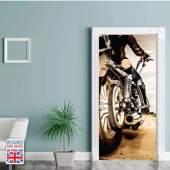 

Self Adhesive Waterproof Wallpaper Motorcycles Door Stickers 3D Home Decor Renew PVC Mural Paper Print Art Picture For Bedroom