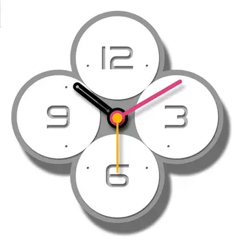 

1pc Creative Round Spliced Ultra-Thin Clock Acrylic Stereoscopic Wall Clock Stylish Wall Decoration For Home Office