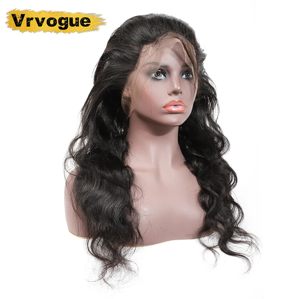 

Vrvogue Hair 360 Lace Frontal Peruvian Body Wave Frontal With Baby Hair Natural Color Remy Human Hair Free Part Swiss Lace