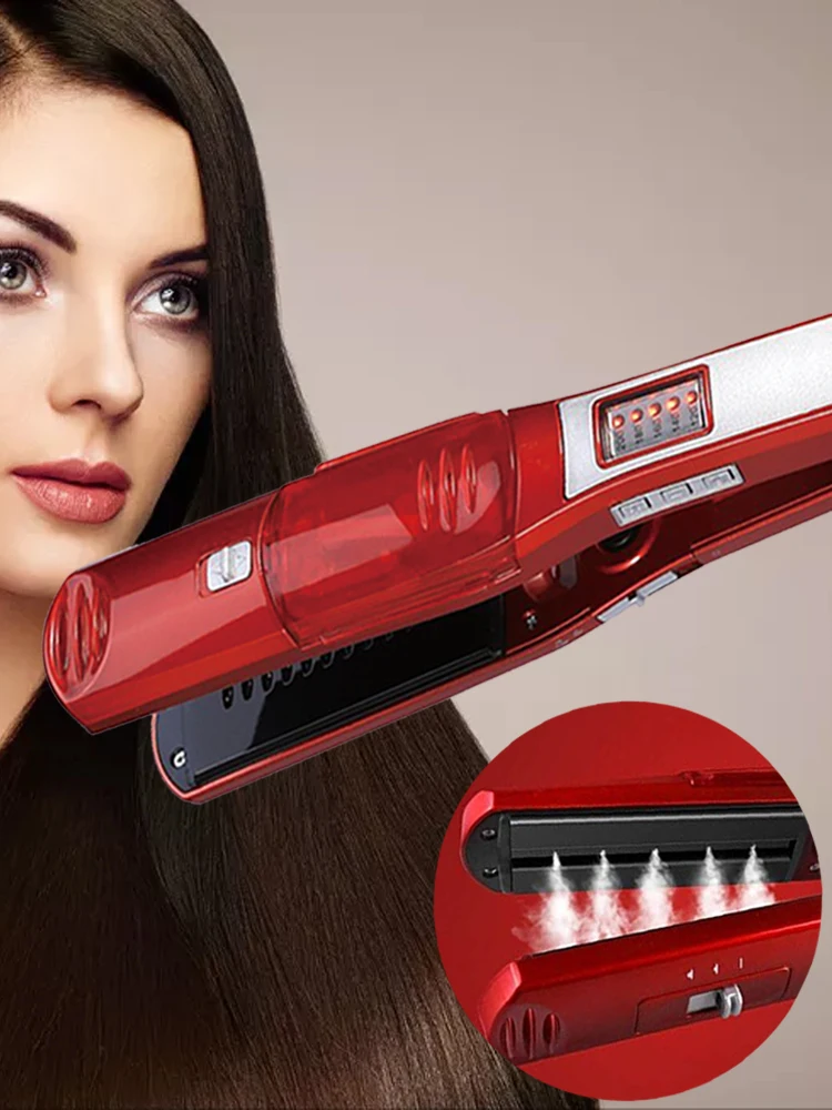 Profissional em Linha Escova de Cabelo a Vapor Pente a Vapor Automático para a Senhora Reta Ferro Elétrico Cerâmica Alisador Cabelo Ferramentas Ferros 1 Online shopping