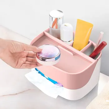 

Multifunction Tissue Box Cover Paper Towel Holder Container Napkin Storage Case Desktop Sundries Organizer Mobile Phone Bracket
