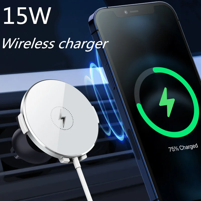 15W magnetic Qi wireless charger fast charging car phone holder for iphone 11 12/12Pro Max 8/8Plus Samsung S20 10 Huawei Mate 30