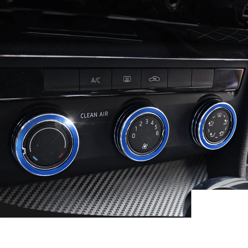 Lsrtw2017 автомобильный Кондиционер кнопка управления кольцо для Skoda Octavia a7 Superb Acceossories интерьерные молдинги аксессуары