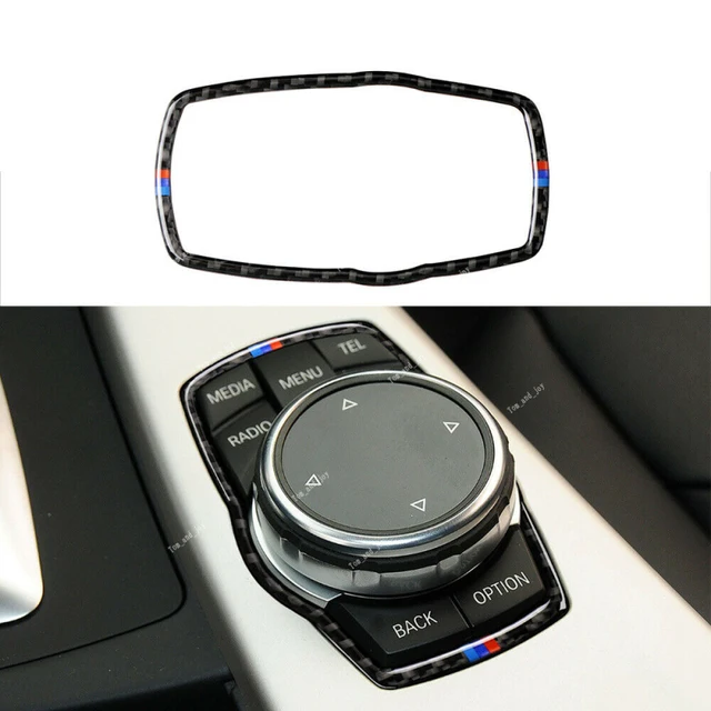 Car Multimedia Button Frame Cover Car Interior Stickers Carbon Fiber Frame Sticker For BMW F10 F20 F30 F34 F07 F25 F26 F15 F16