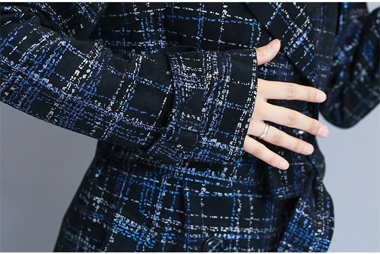 Осеннее пальто Для женщин стиль Модные Элегантные Slim Fit средней длины, женские сапоги выше колена, в клетку, с защитой Тренч