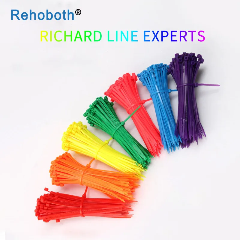 

100 pcs 10 color 5*250mm Self-locking Nylon Cable sleeve Ties Colorful wire binding wrap straps Plastic Zip Tie UL Certified