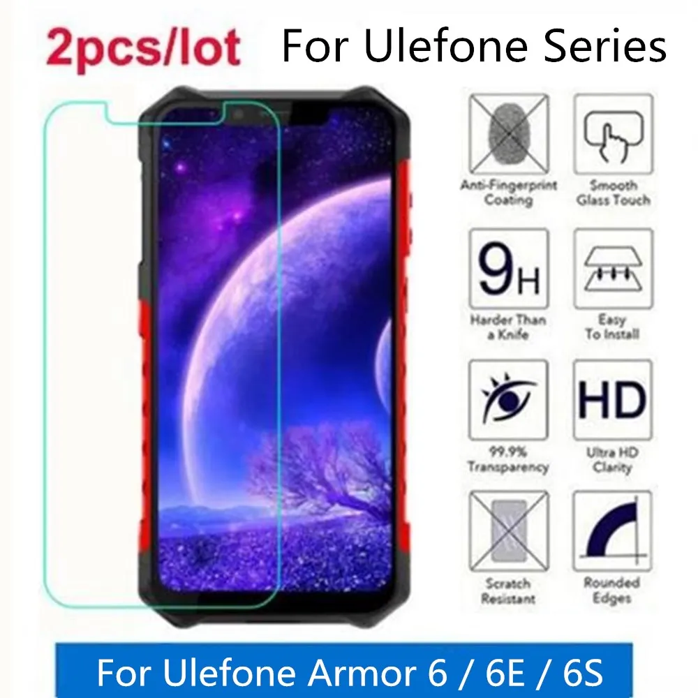 2 шт./лот закаленное стекло для Ulefone Armor 6 9H 2.5D Премиум Защитная пленка 6E 6S защитное |