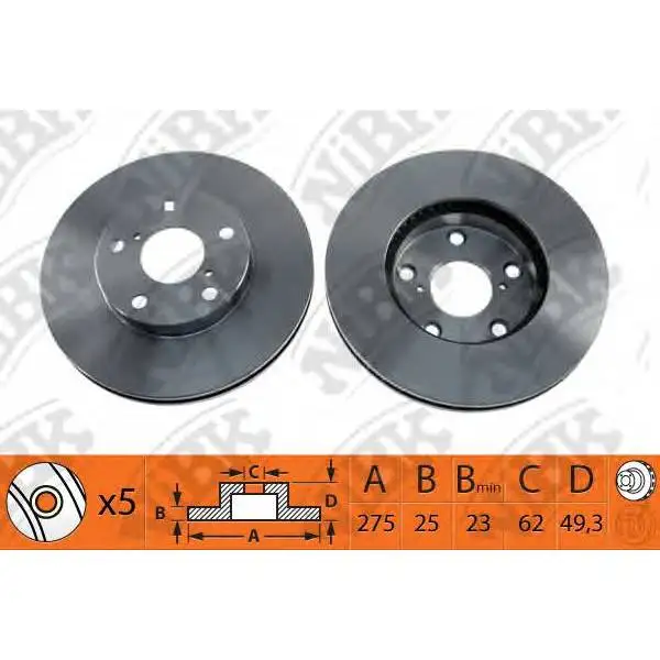 Диск тормозной передний Toyota RAV4 01-05 RAYBESTOS 980033R