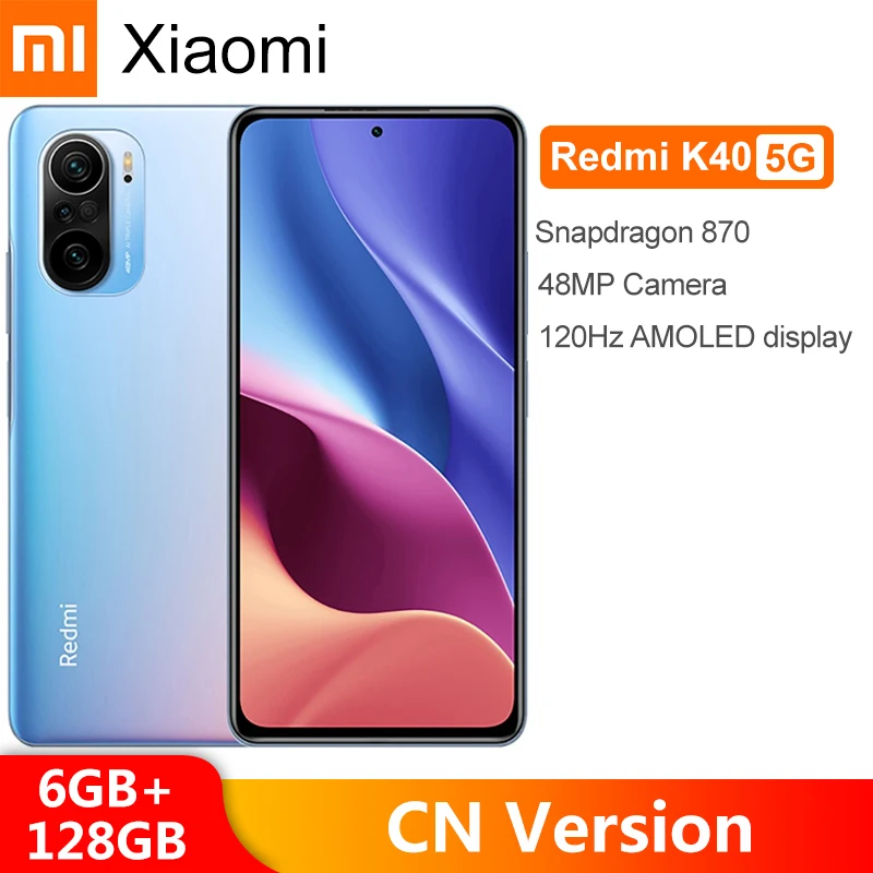 Xiaomi Redmi k40 6 ГБ 128 Гб Смартфон 5G Snapdragon 870 Octa Core 6,67 "120 Гц E4 активно матричные осид дисплеем 48MP Тройная камера Wi Fi 6|Смартфоны| | АлиЭкспресс