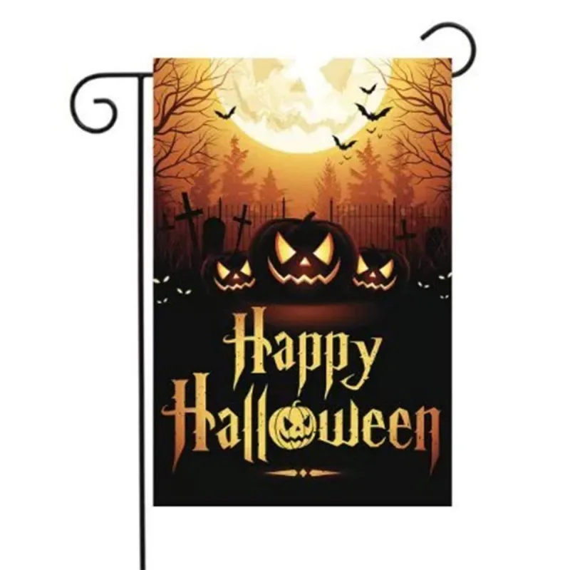 

Garden Flag Happy Halloween Pumpkin Pattern Halloween Themed Flag Courtyard Decoration