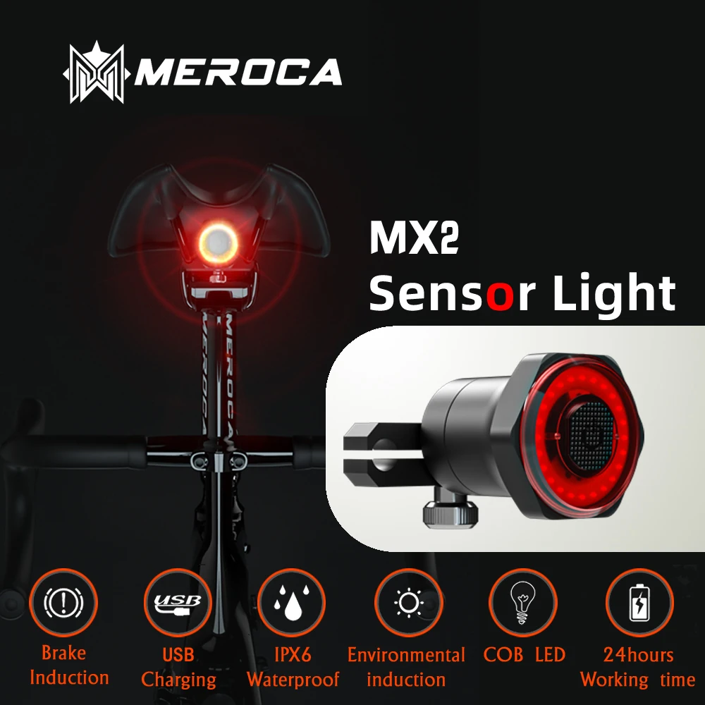 MEROCA MX2 задний фонарь для велосипеда с возможностью светильник Авто старт/стоп