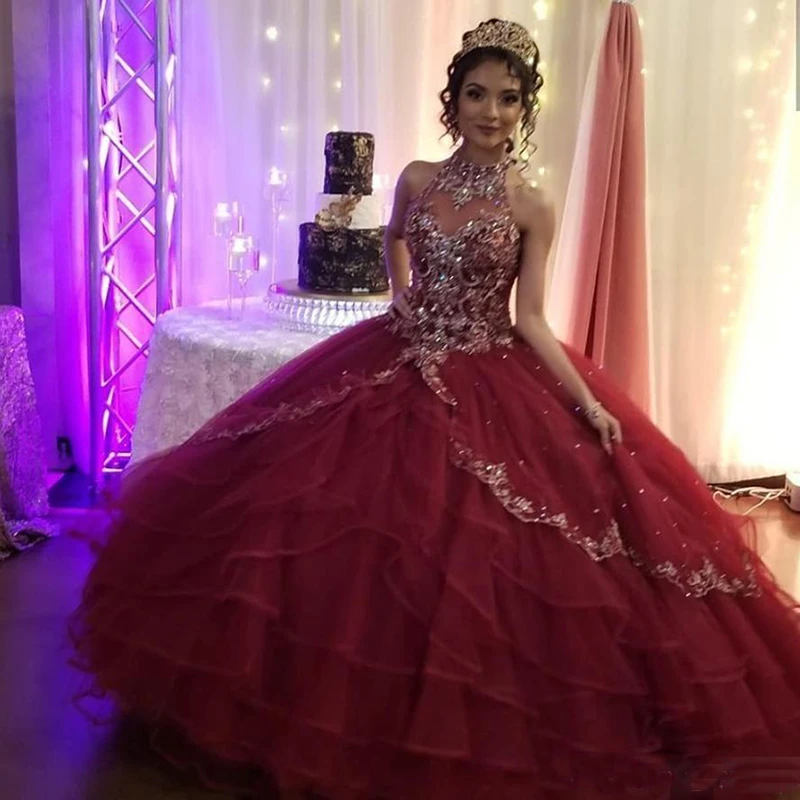 Quinceanera maroon dresses Clearance