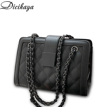 

DICIHAYA Women PU Autumn And Winter Rhombus Embroidery Thread Small Handbags 2020 Fashion Shoulder Bag Chain Messenger Bags