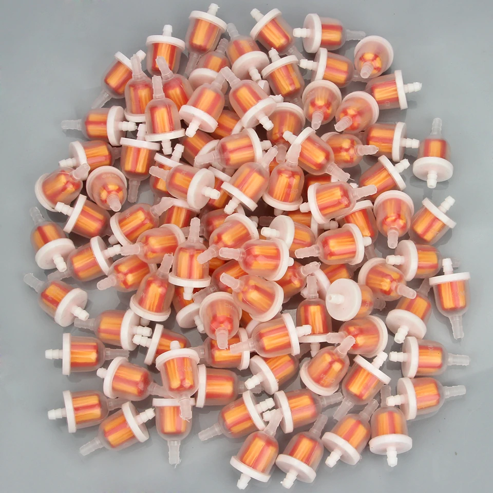 

New 100pcs/lot Inline Plastic Motorcycle Gas Fuel Filter Moped Scooter Go Kart Dirt Bike ATV 50cc 90cc 110cc 150cc 250cc
