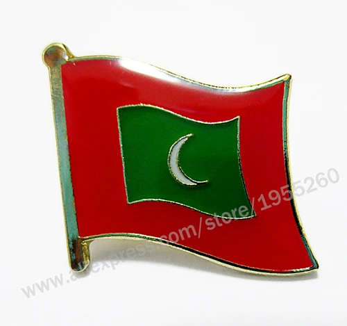 105 Maldives Национальный флаг, металлический значок на лацкане, значок на булавке для флага по всему миру, голландский, Ирако, Индия, Израиль, Италия, Япония, Корея, либанский, Лаос, Латвийский - Цвет: 105 Maldives
