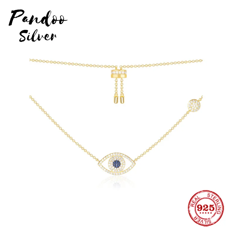 

Fashion Charm Sterling Silver Copy 1:1 Copy,Yellow Silver ETE Lucky Eye Necklace Women Monaco Jewelry Gift With Logo