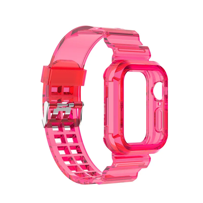 Ремешок спортивный для Apple Watch Band Series 6 1 2 3 4 5 прозрачный смарт браслет Iwatch SE 38 мм 40 42