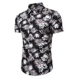 Импортные товары экспорт-EBay AliExpress оптовая продажа 2019 мужская летняя рубашка с короткими рукавами Цветочная тонкая рубашка