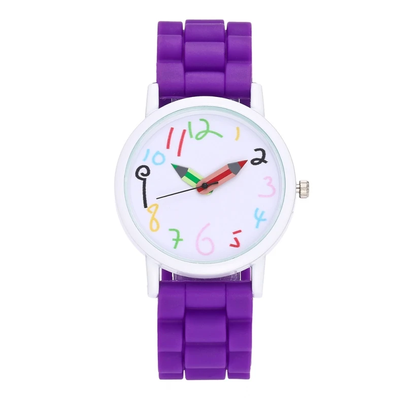 Белый чехол для девочек силиконовый ремень Детские часы карандаш указка часы для девочек Дети краски ЧАСЫ - Цвет: Z