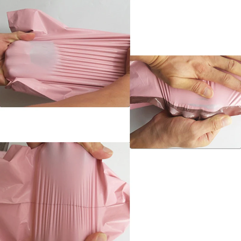 핑크 플라스틱 포장 가방, 러브 패턴 택배 가방, 28x42cm, 방수 배송, 우편물 가방, 자체 접착 폴리 우편물 가방, 100 개
