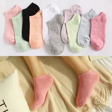 5 пар/лот, размер 35-42, модные летние короткие женские Носки ярких цветов, хлопковые повседневные весенние носки-башмачки для девушек и студентов