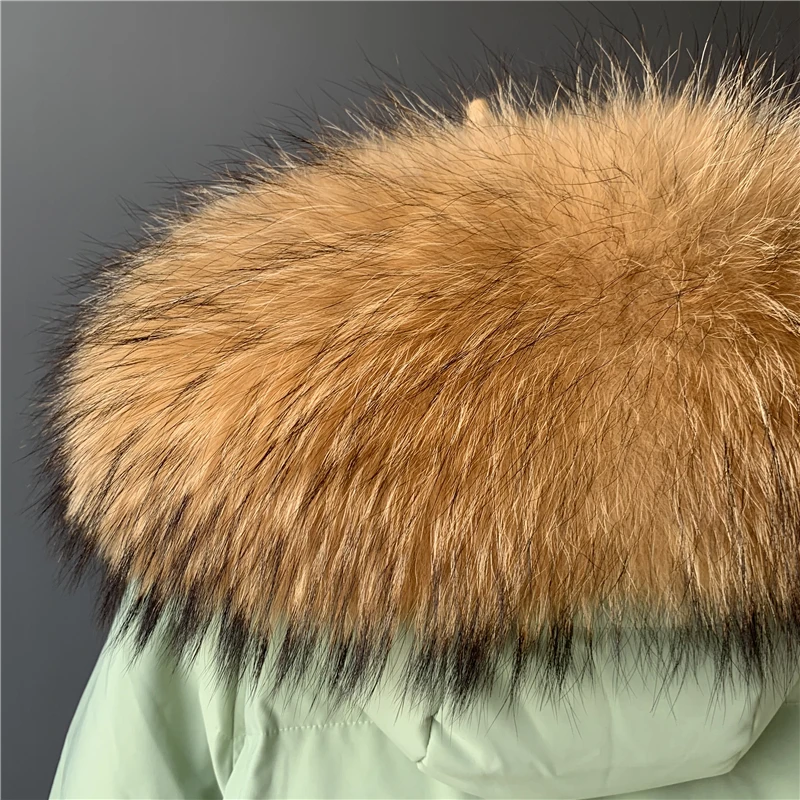 Большой натуральный Лисий мех с капюшоном зимний пуховик для женщин 90% белый утиный пух толстые парки теплый зимний пуховик пуховое пальто