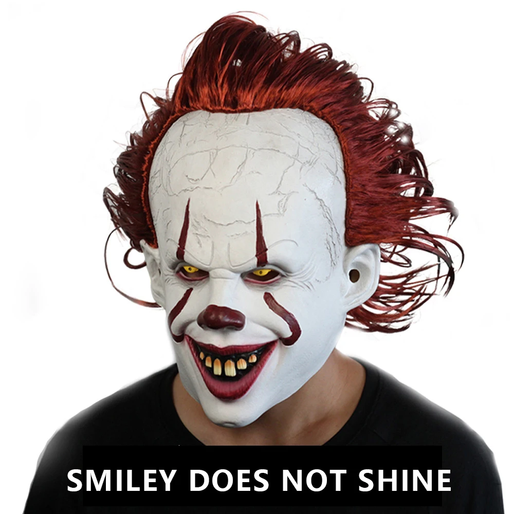 Pennywise ужас полное лицо латекс клоун Джокер возвращение Клоун Маска душа Хэллоуин Косплей Костюм Propsestken King маска