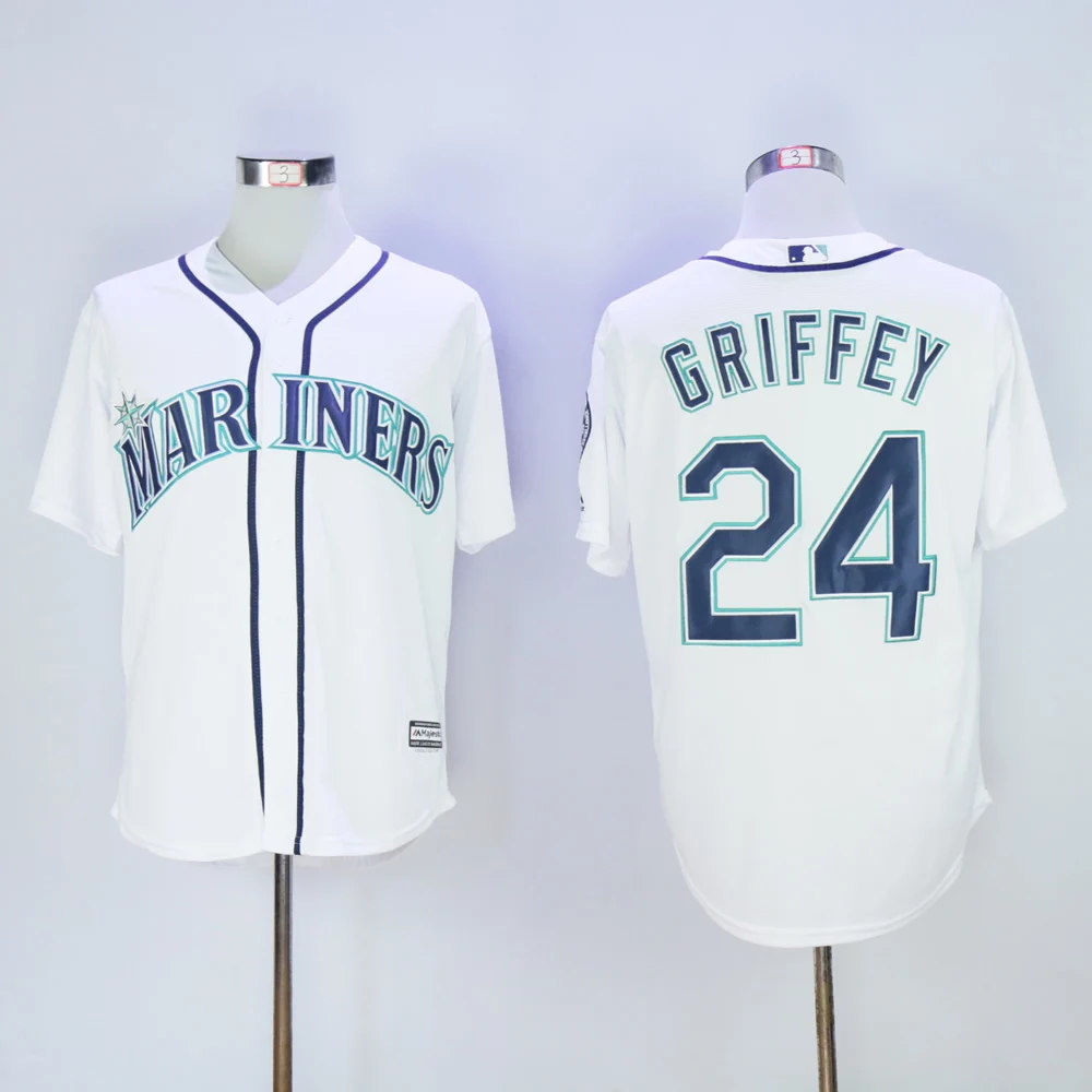 Сшитые мужские футболки Seattle Ken Griffey Jr. Ichiro Suzuki Felix Hernandez James Paxton Edgar Martinez Jersey camiseta maillot - Цвет: AS PICTURE