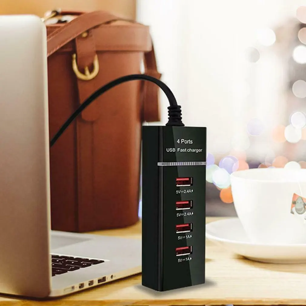 Мульти 4 порта USB для путешествий, походная Зарядка для телефона 5V 3A Быстрая зарядка для телефонов EU/US Plug мульти-защита