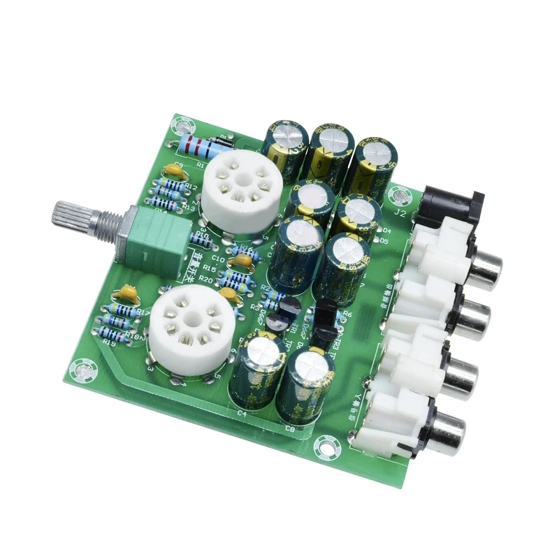 AC 12V 6J2 Tube Fever Pre Amplifier Preamp AMP Pre Amplifier Board Headphone Buffer Module Stereo Potentiometer Valve