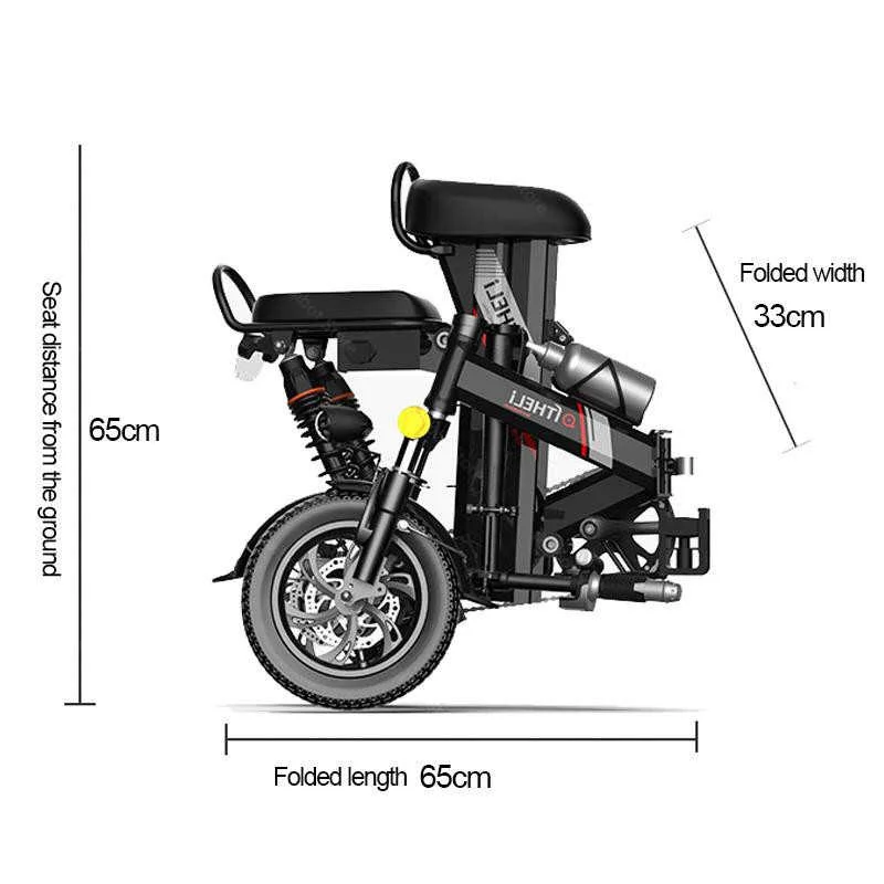 Daibot Electric Folding Bicycle 400W 48V Two Wheels Electric Bicycles With Removable Battery Mini 12 Inch Electric Scooter Bike (2)