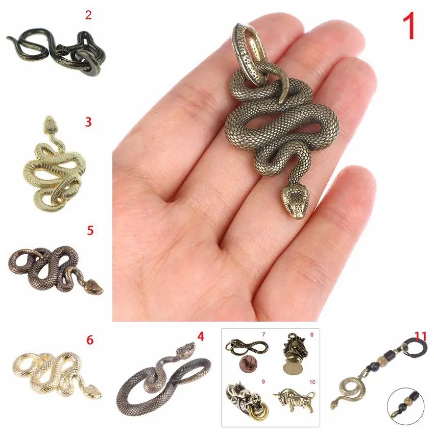 

Multitool Edc Brass Snake Key Ring Metal Chaveiros Cobra Snake Shape Handmade Key Chain edc Tool Fashion Lethermann Animal Key