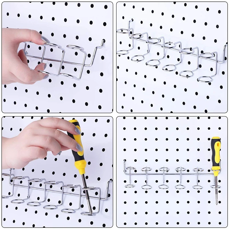 2 Pcs Screwdriver Holder for Pegboard with tool storage rack