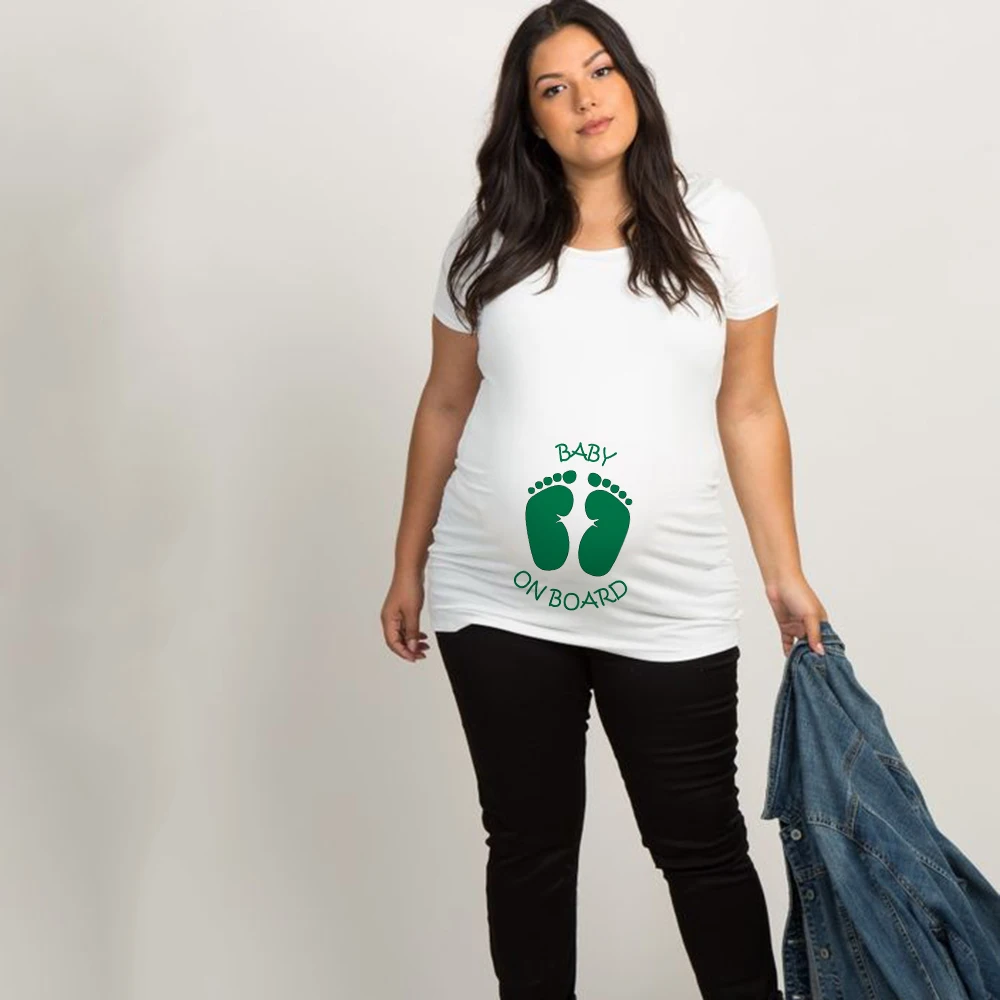 T-Shirt Tops Maternity Cartoon Print 