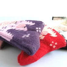 Короткие носки из кроличьего меха и овечьей шерсти, женское Рождественское дерево носки, зимние толстые теплые носки по цене изготовителя экспорт из Японии так