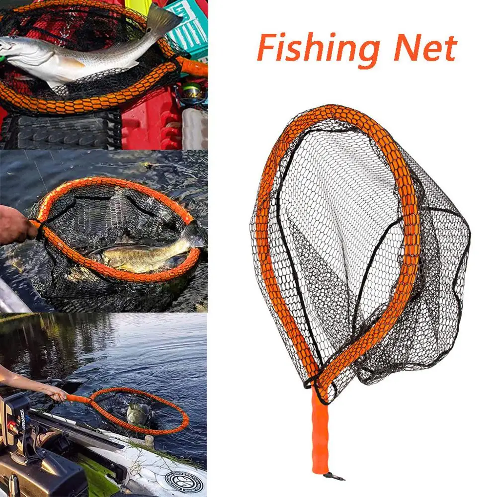 

Fishing Net Fish Landing Net Durable Rubber Material Mesh Safe Fish Catching Outdoor Fishing Tools Fishing Net Tackle