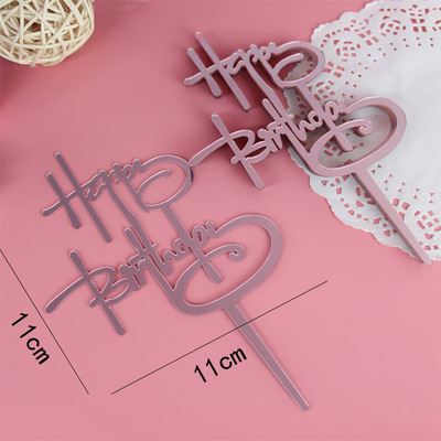 Cake Decorations Topper Acrylic Happy Birthday Cake Topper Sign Boy&Girls Birthday Cakes Dessert Decor Cakes Decor Supplie